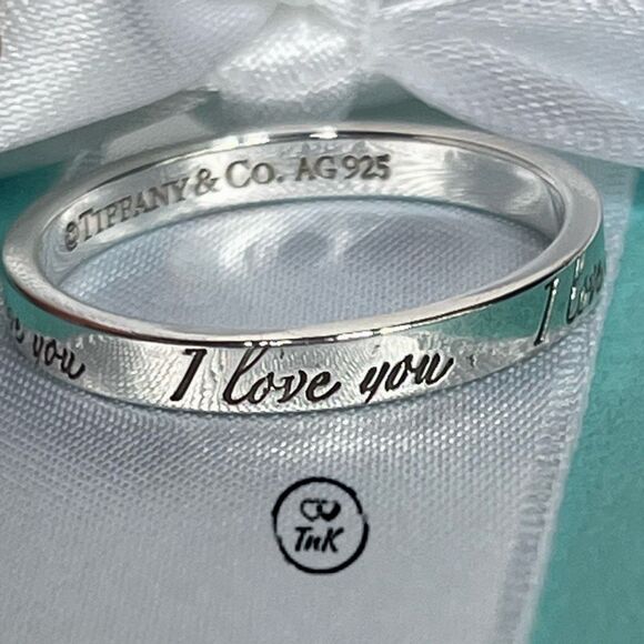 Tiffany Retired Notes "I Love You" Ring - Sterling Silver - Size 8.5 - Picture 16 of 16